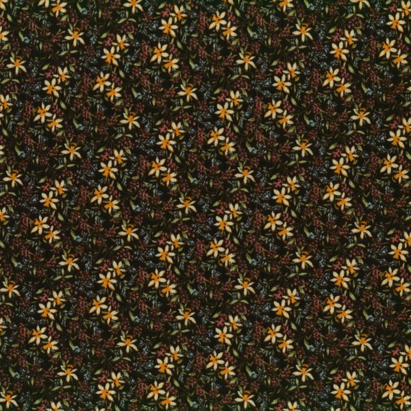 Tricot rib fleurs - Noir