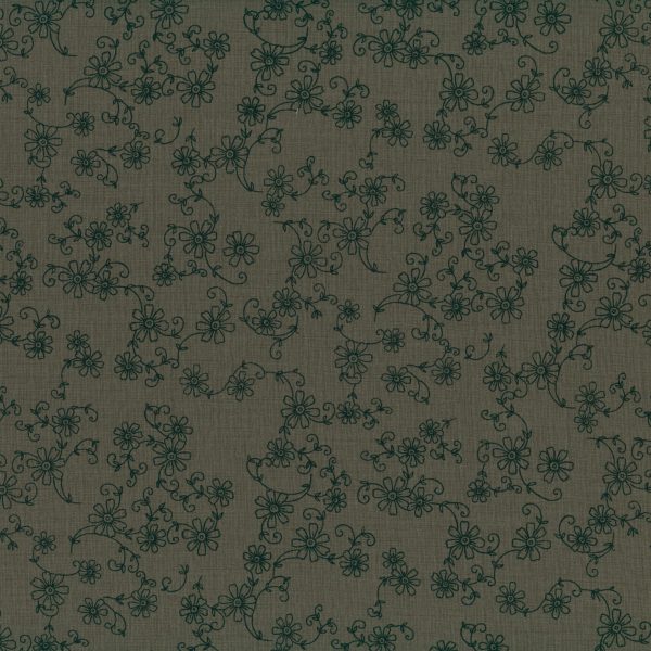 Tissé fleurs noires - Thym