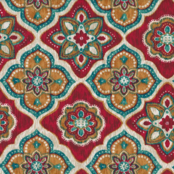 Fleurs rouge et turquoise