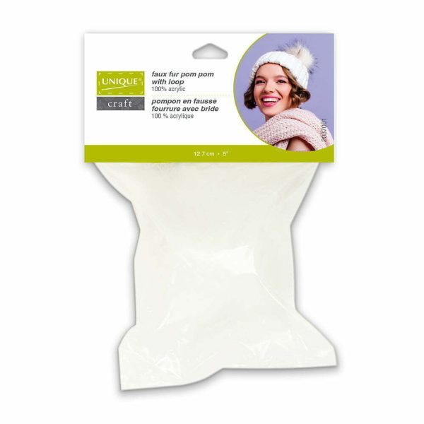 Pompon fausse fourrure - Blanc – Image 2