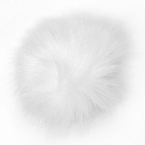Pompon fausse fourrure - Blanc