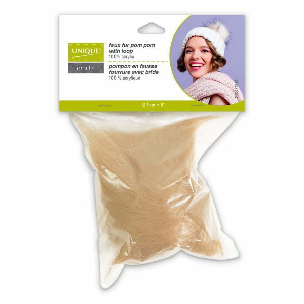 Pompon fausse fourrure - Brun – Image 2