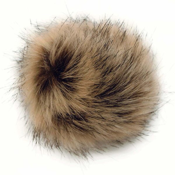 Pompon fausse fourrure - Brun pointes noires