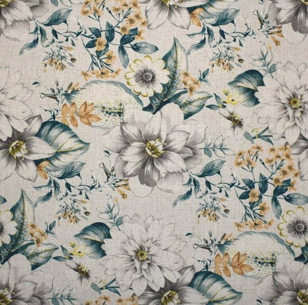 Fleurs et feuilles - Blanc