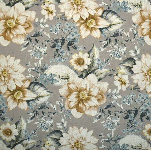 Fleurs et feuilles - Gris