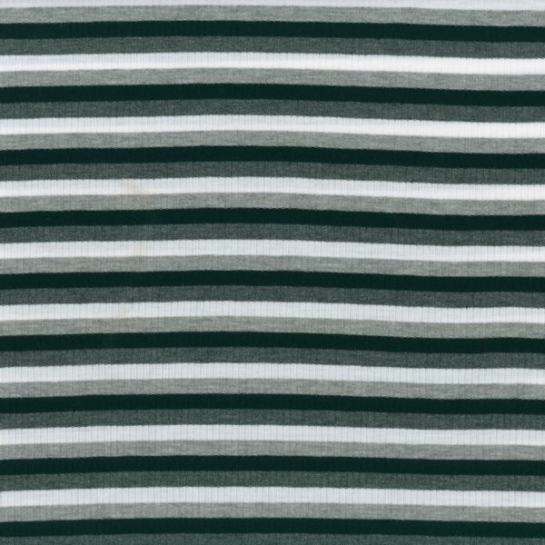 Tricot rib rayures -  Noir, gris et blanc