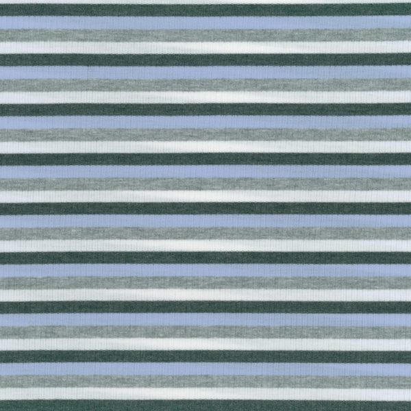 Tricot rib rayures - Bleu
