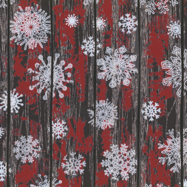Flocons et bois - Rouge