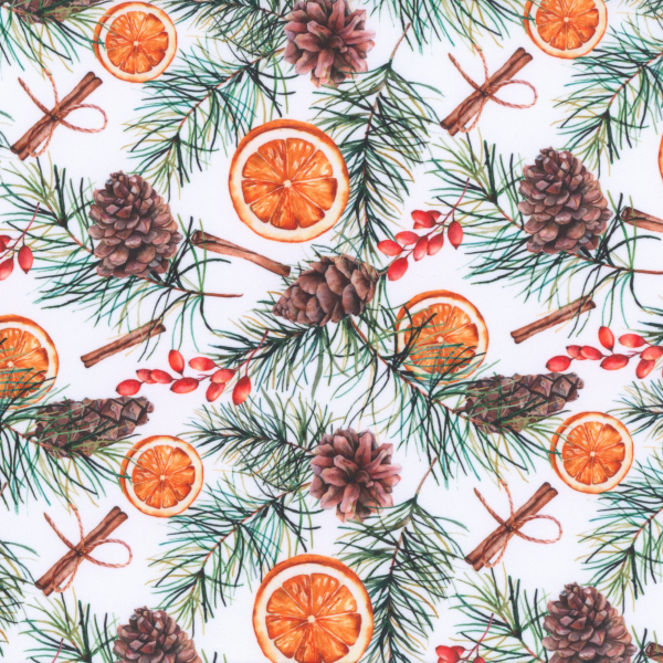 Sapin, orange et cannelle - Blanc