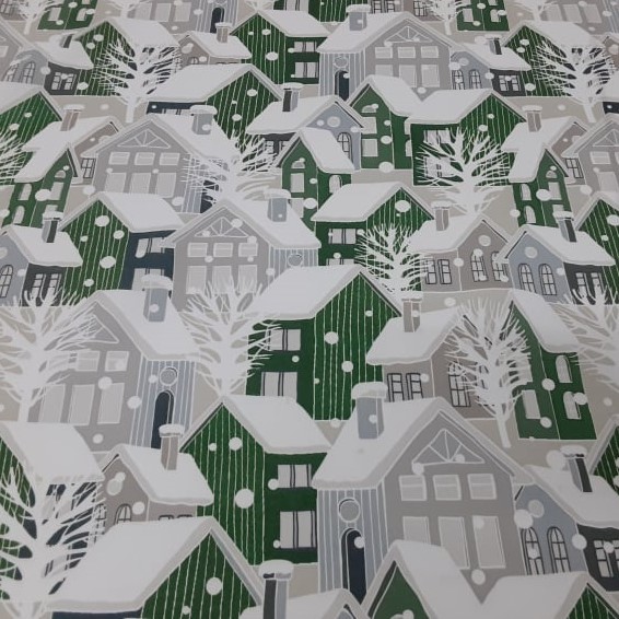 Chalets en hiver - Vert