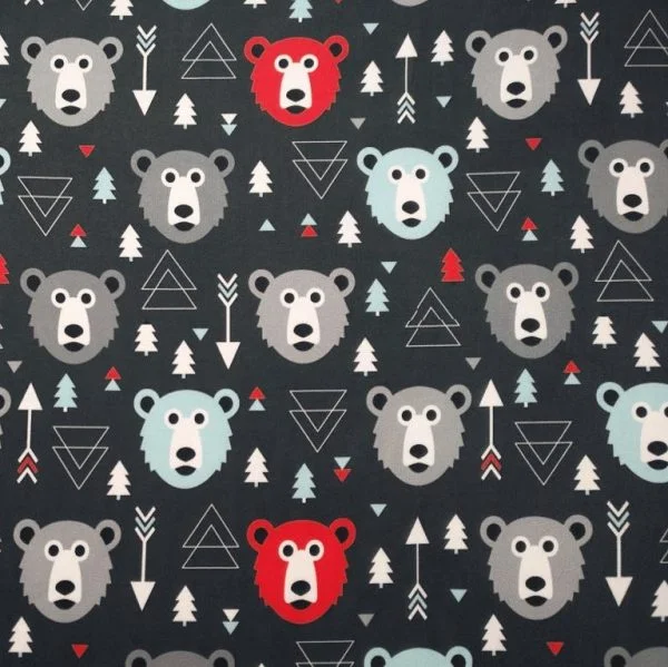 Têtes d'ours géométriques - Gris
