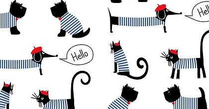 Chiens et chats ''Hello'' - Blanc