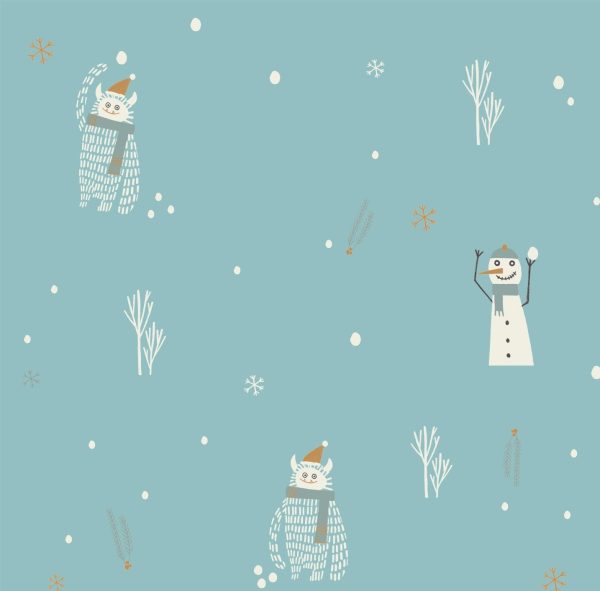 Popelin de coton - Yéti & snowman