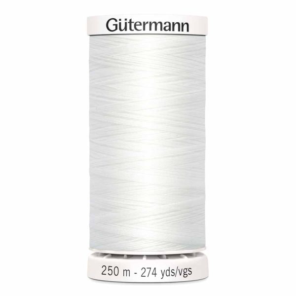 Gütermann 100% polyester (tout usage) 250m - Blanc