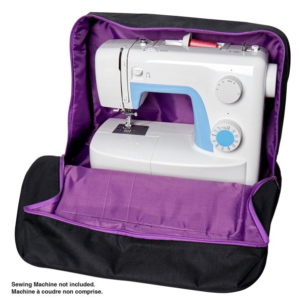 SEW EASY Fourre-tout pour machine à coudre - noir & violet - 44 x 20 x 38cm (17 1/4″ x 7 7/8″ x 15″) – Image 2