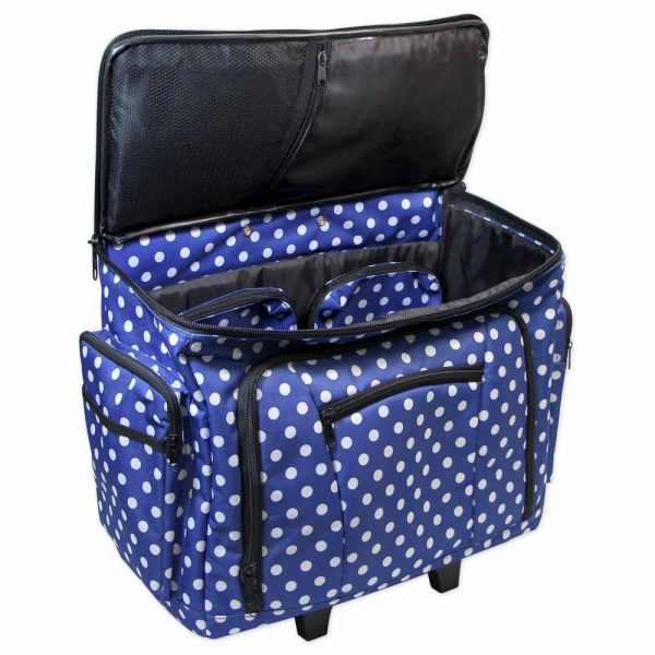Chariot de machine à coudre VIVACE - à pois bleu - 52 x 37 x 23cm – Image 2