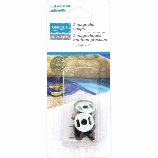 UNIQUE SEWING Magnétique bouton pression - 13mm (1⁄2″) - gris acier - 2 mcx – Image 2