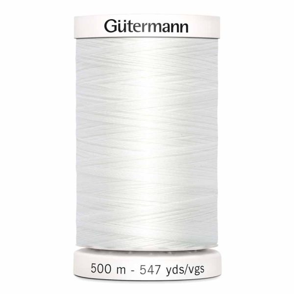 Gütermann 100% polyester (tout usage) 500m - Nouveau blanc