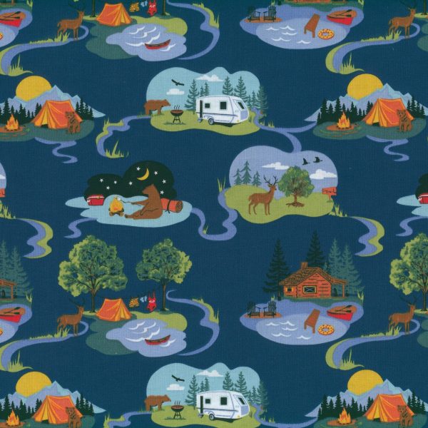 Camping sauvage - Bleu foncé