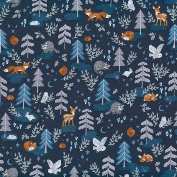 Animaux nocturnes - Bleu foncé
