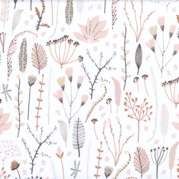 Fleurs corail - Blanc