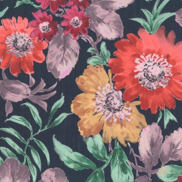 Floral - Bleu marin
