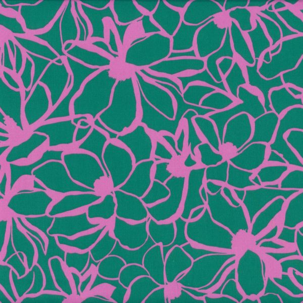 Fleurs vertes - Rose