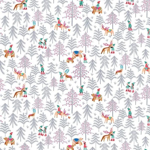 Cerfs et ours - Blanc