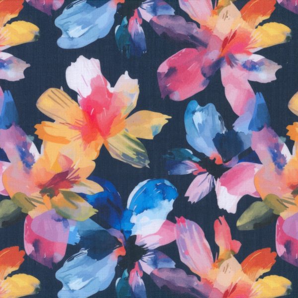 Fleurs aquarelles - Foncé