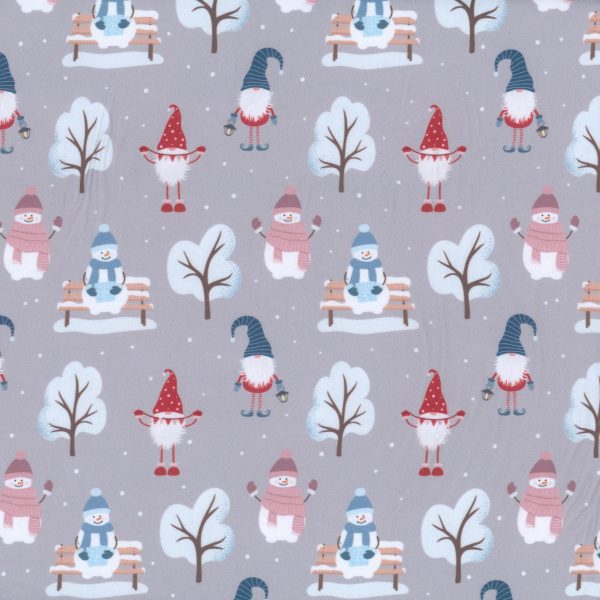 Tricot brossé - Noël au parc - Grège