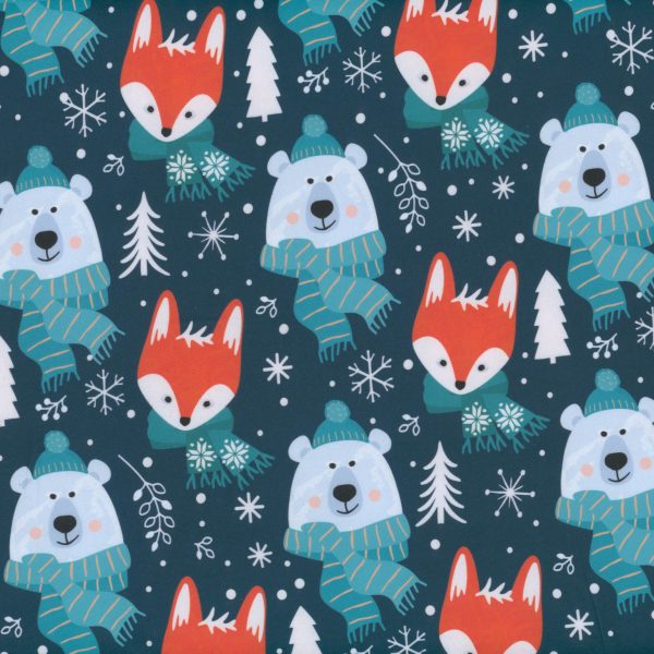 Tricot brossé - Ours des fêtes - Sarcelle