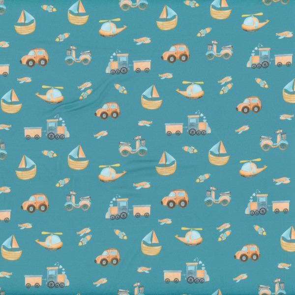 Tricot brossé - Vroum - Aqua