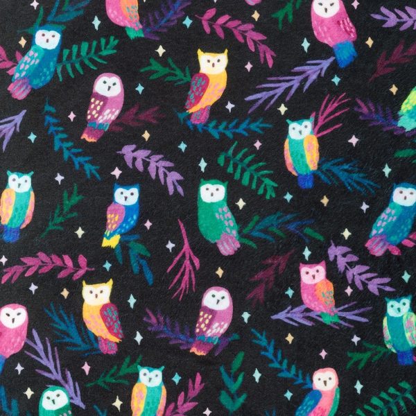 Mini plush polar - Hiboux - Noir