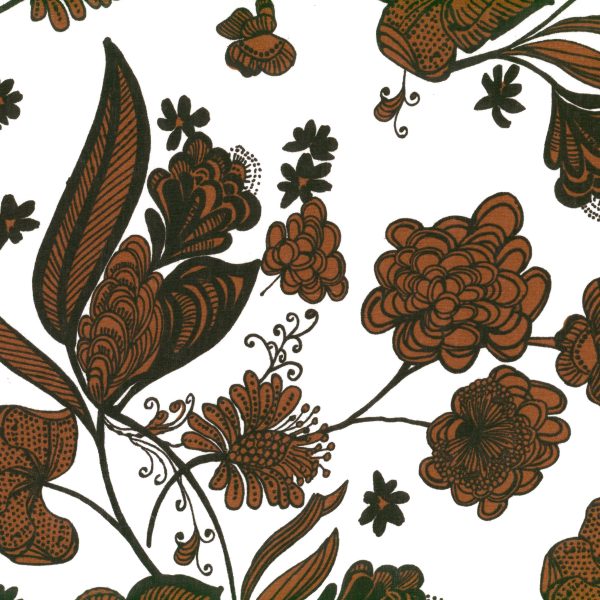 Floral brun - Blanc