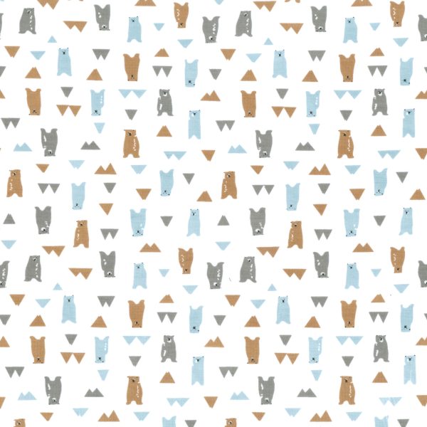 Tricot interlock bambou - Ours - Blanc